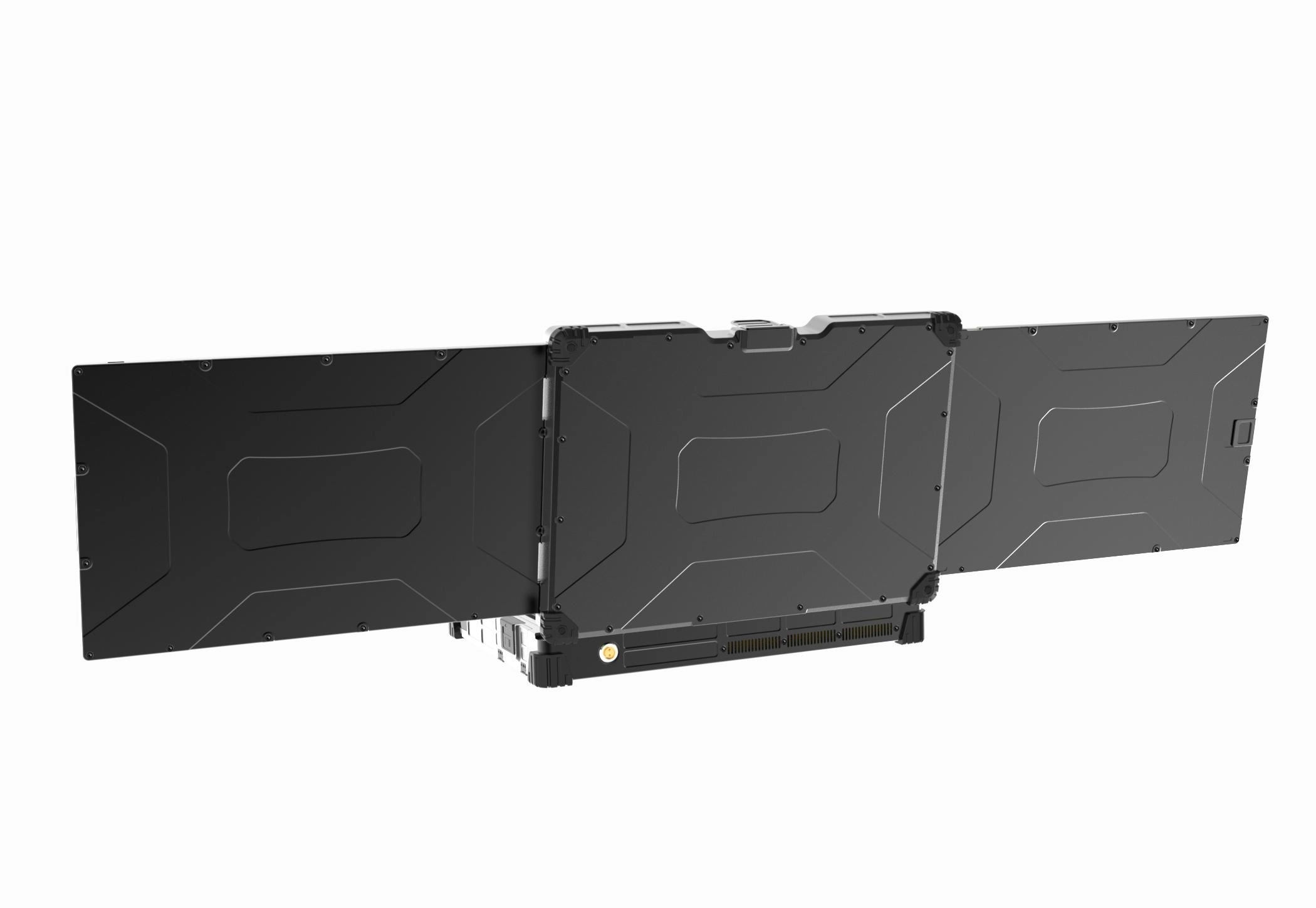 Wytrzymały laptop z trzema ekranami i ekranem o przekątnej 15,6 cala
